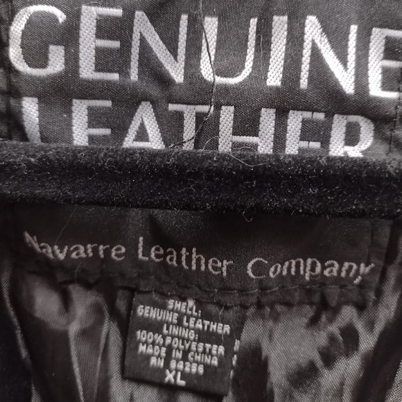 100% Genuine Italian Stone Leather Patchwork Black Coat XL - Picture 13 of 13